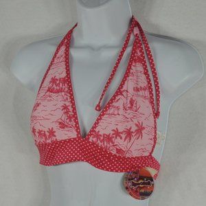 Dippers California Swimwear Top Only Size S Printed Pink NWT